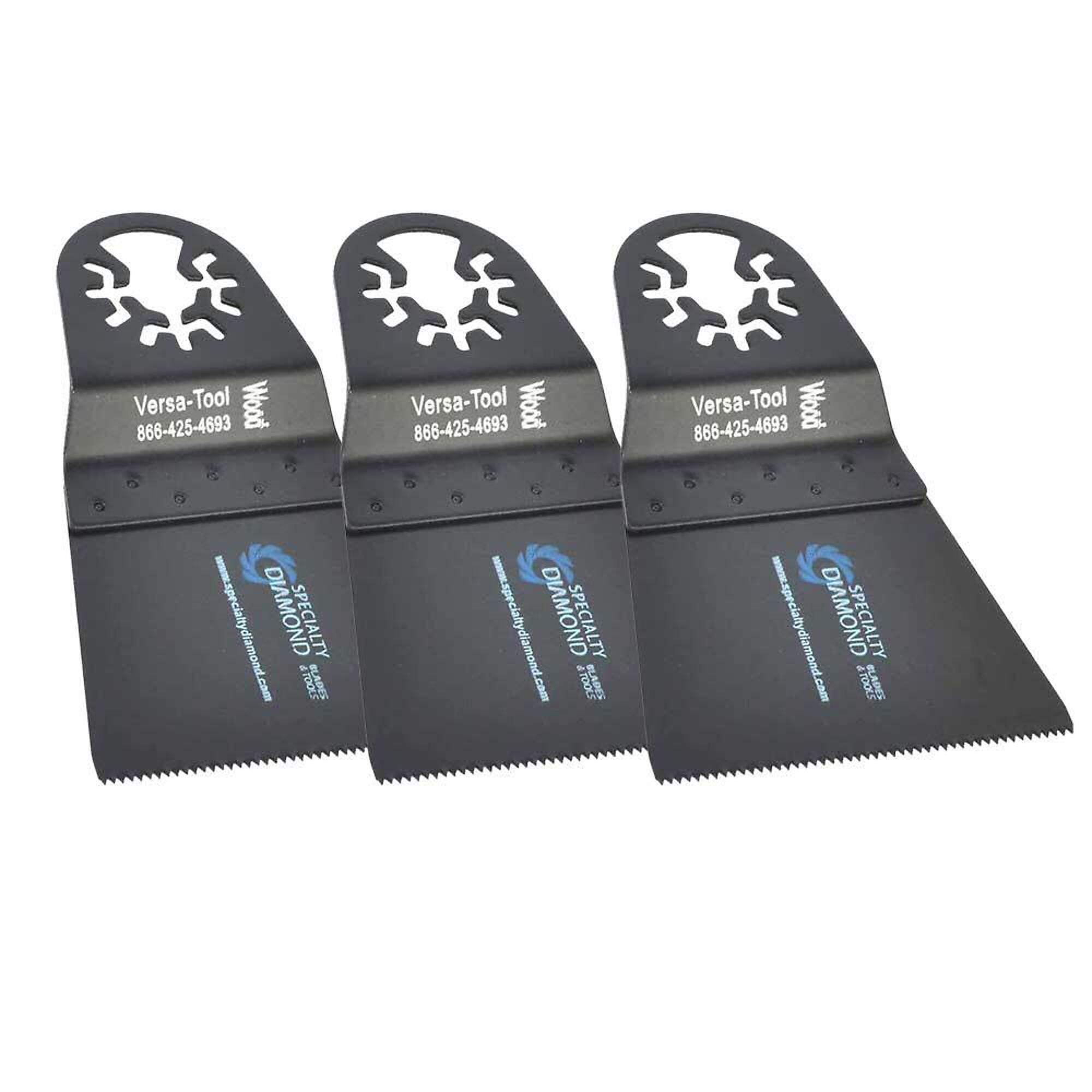 Versa Tool AB3D-D 65mm HCS Wood Cutting Multi-Tool Saw 3 Blade Display Pack Fits Fein Multimaster, Dremel, Bosch, Craftsman, Ridgid Oscillating Tools